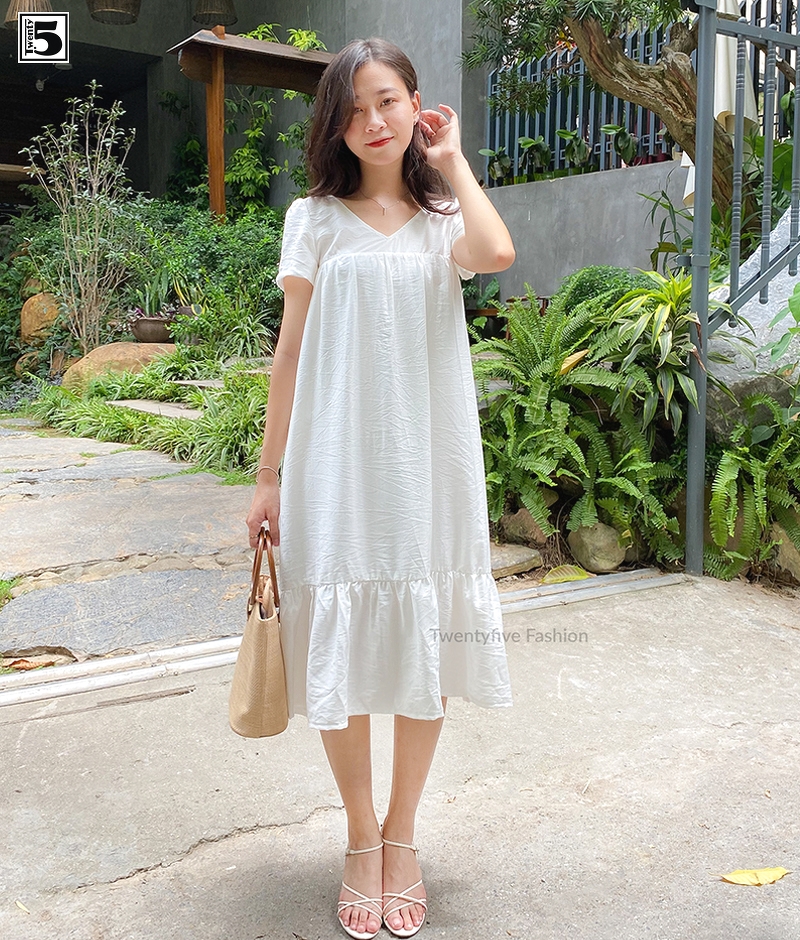Đầm đi tiệc tay phồng rớt vai váy babydoll 2 dây dáng suông phong cách trẻ  trung | Shopee Việt Nam