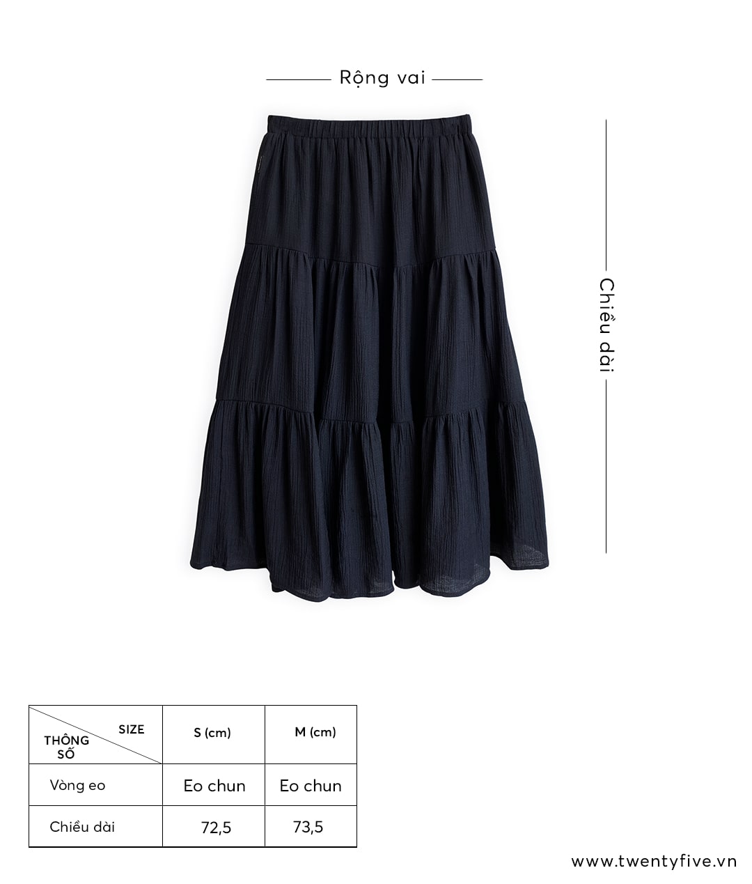 Chân váy nữ 3 tầng dáng dài 🎀 đầm nữ tiểu thư 2 lớp chất liệu voan 2 màu:  trắng, đen cạp chun - Đầm, váy nữ | ThờiTrangNữ.vn