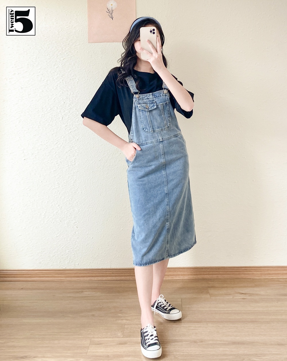 Váy yếm jean nữ HANOIJEAN - Yếm Ullzang form dài có nắp yếm váy jean Hàn  Quốc YJ011 - Quần yếm | ThờiTrangNữ.vn