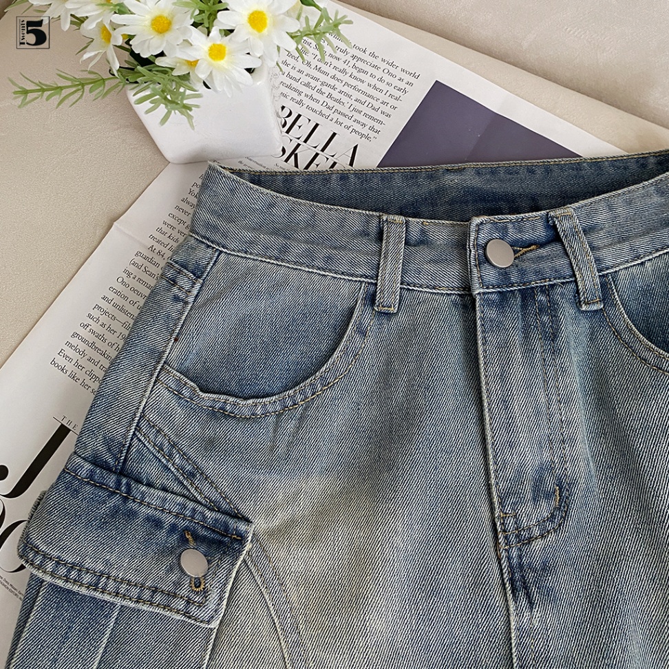 Chân Váy Dáng A Nữ Jeans Dây Đai | FM Style