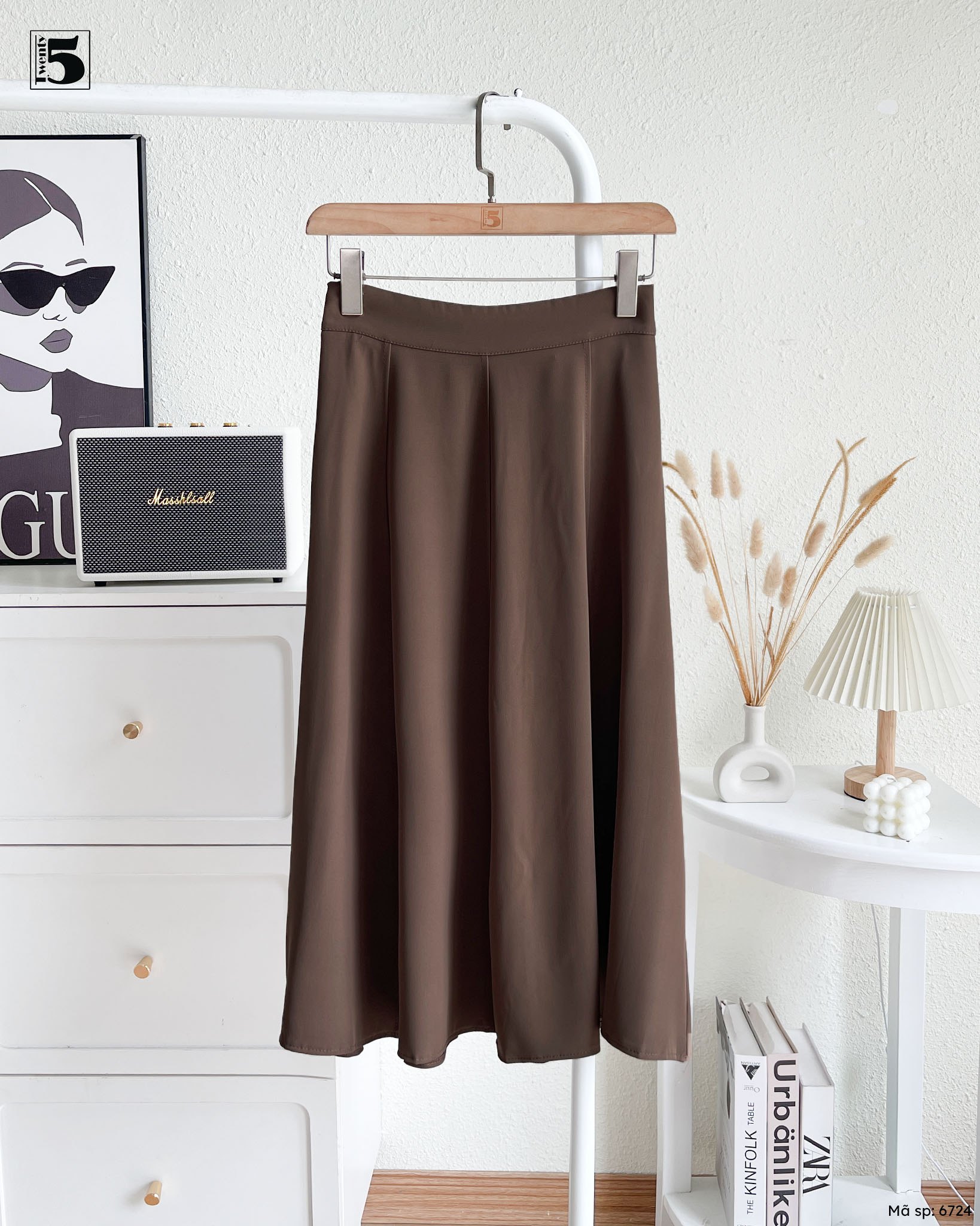 Chân váy dài vải 6724-249