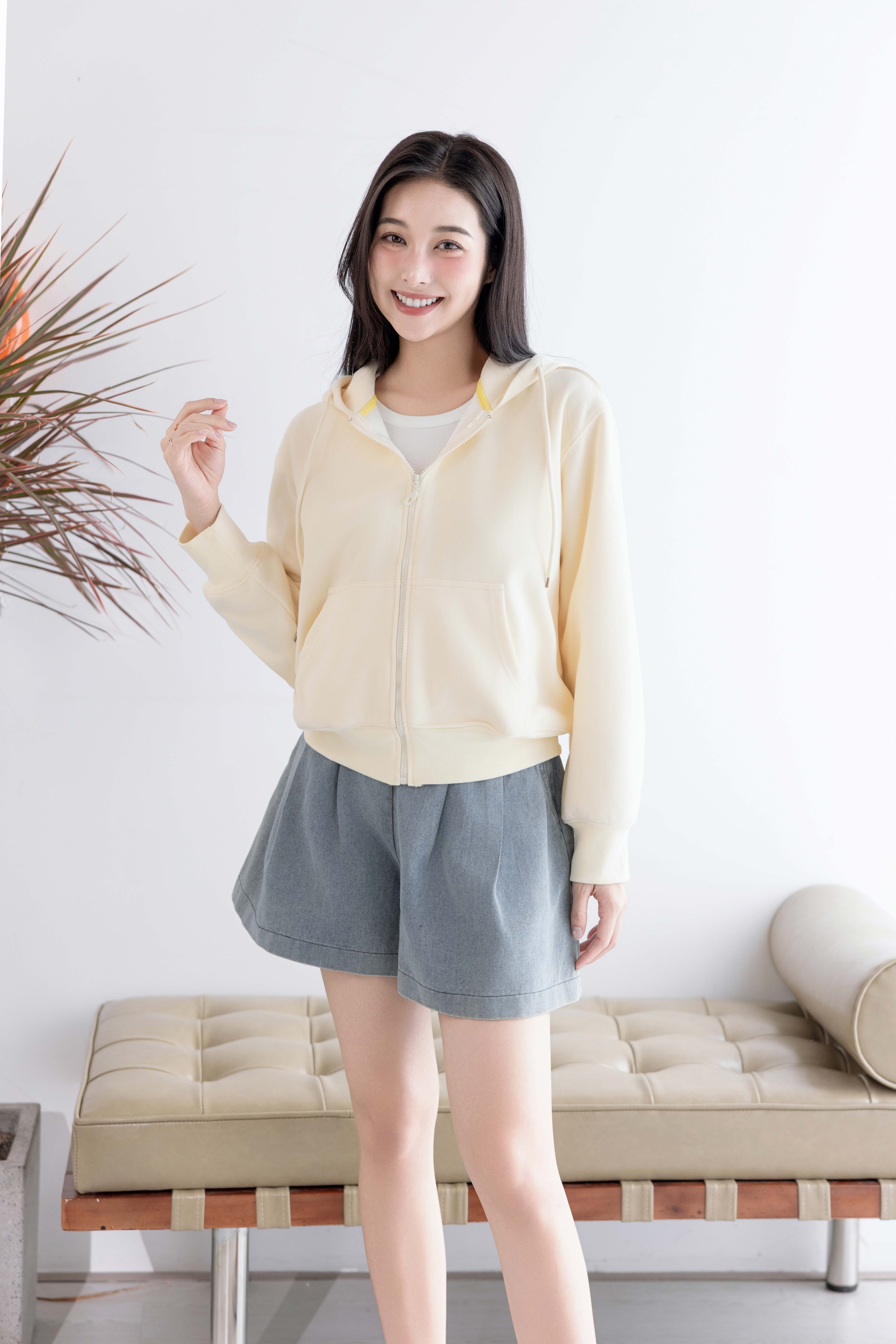 Áo Khoác DORA HOODIE ZIP CREAM