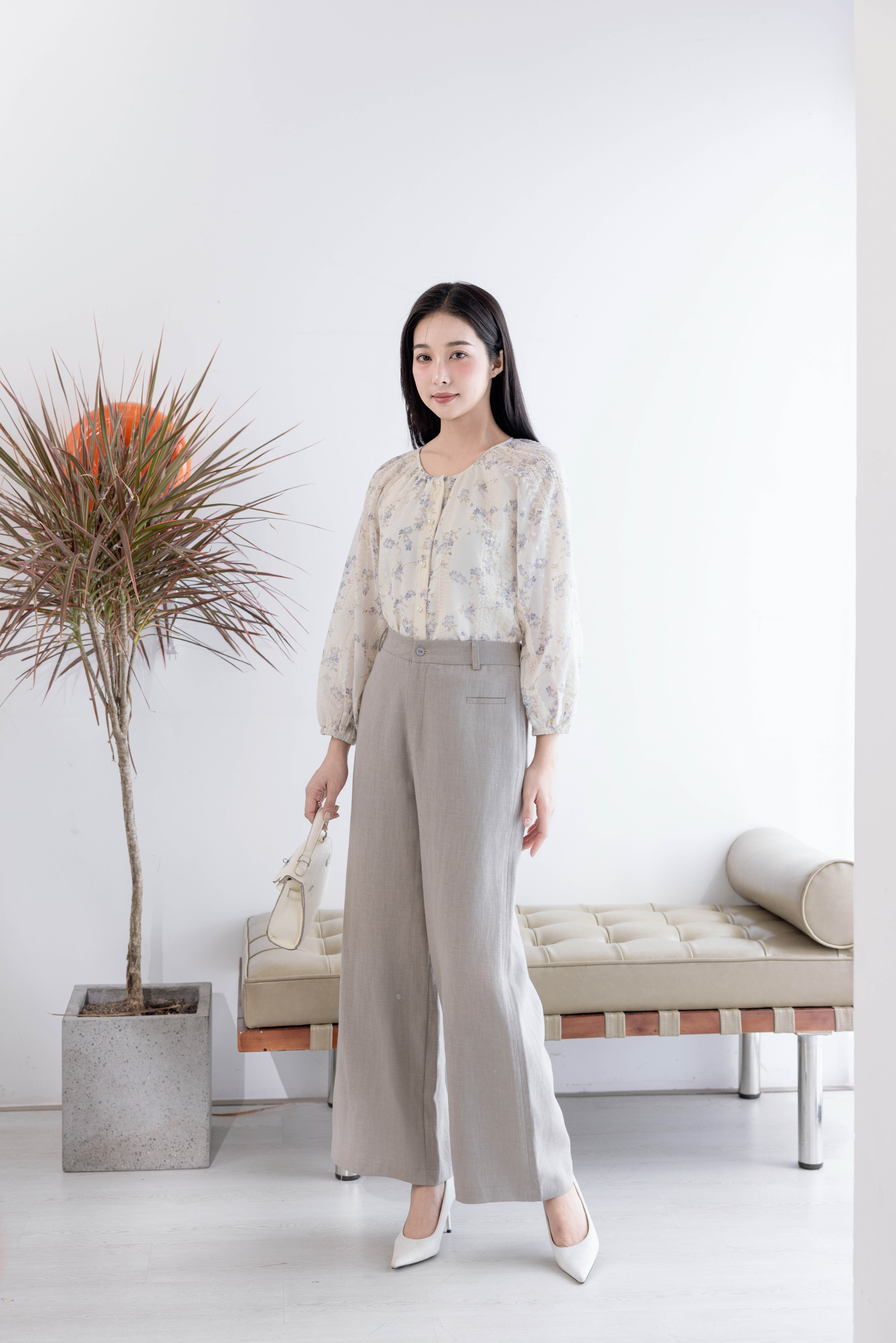 Quần BASIC LINEN PANTS CREAM