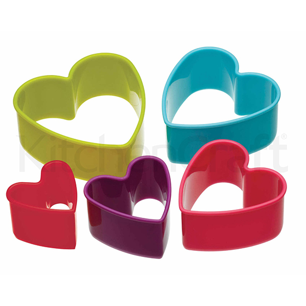 KITCHEN CRAFT, CWS, BỘ KHUÔN CẮT BÁNH QUY, HÌNH TRÁI TIM, 5 CHIẾC