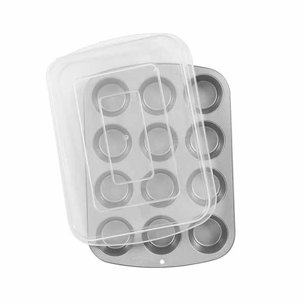 KHUÔN NƯỚNG MUFFIN 12 LỖ CÓ NẮP ĐẬY, WILTON