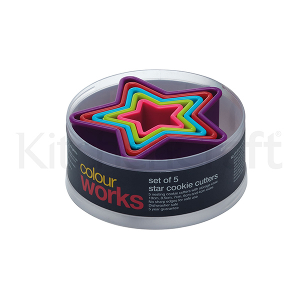 KITCHEN CRAFT, CWS, BỘ KHUÔN CẮT BÁNH QUY, HÌNH SAO, 5 CHIẾC