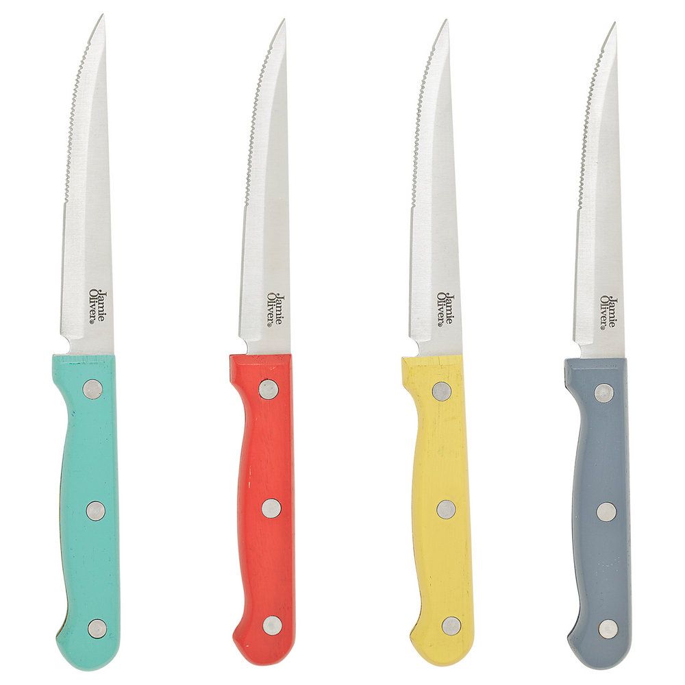DAO BÍT TẾT, CÁN CẦM 4 MÀU, 4pcs/set, VÀNG, XANH, XÁM, ĐỎ, JAMIE OLIVER