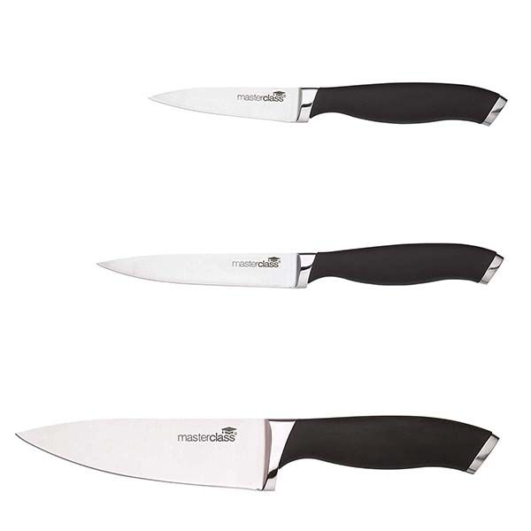 KITCHEN CRAFT, MC, BỘ DAO, INOX, 3 CHIẾC, CÁN CẦM ĐEN