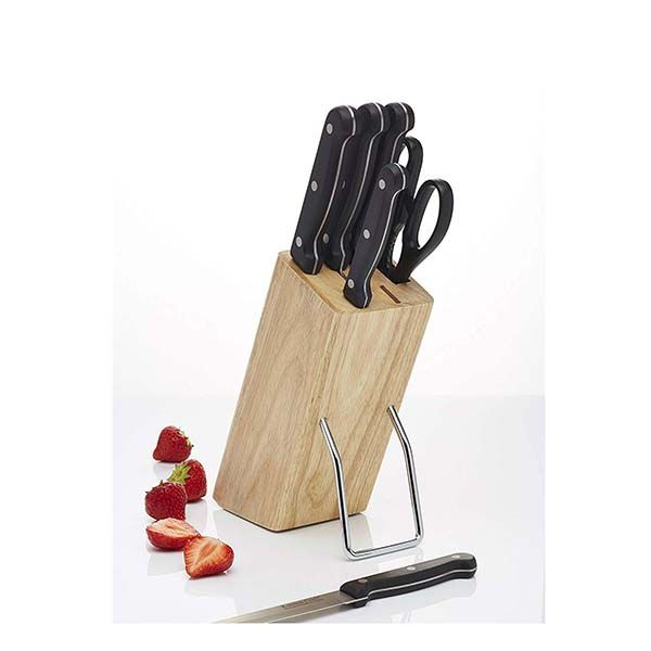 KITCHEN CRAFT, BỘ DAO, KÈM GIÁ CẮM GỖ, 6 CHIẾC