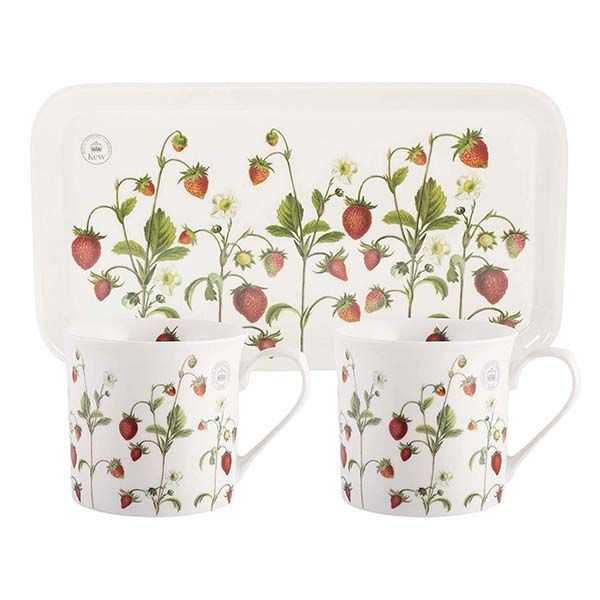 CREATIVE TOPS, KEW, BỘ TÁCH TRÀ KÈM KHAY ĐỰNG, HÌNH QUẢ DÂU, 2 CHIẾC