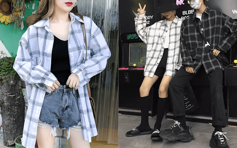 Sơ mi kẻ sọc oversize