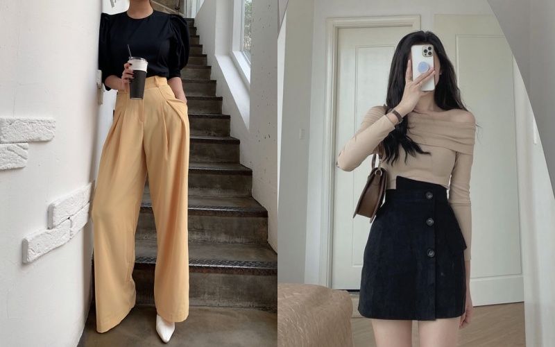 Quần/chân váy cạp cao