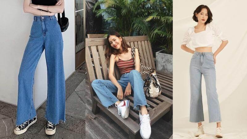 Phối đồ với quần jeans ống rộng