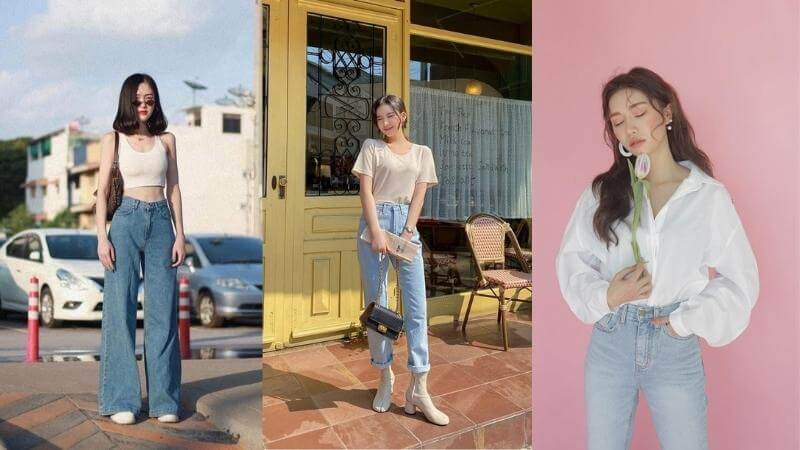 Phối đồ với quần jeans lưng cao