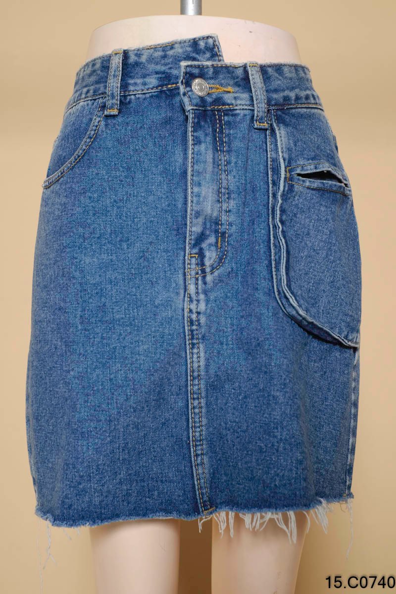 Chân váy jeans rách ngắn co giãn có lót quần kín đáo loan boutique