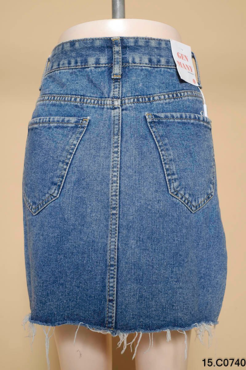 Chân váy jean rách có đai lưng bigsize JV022 dành cho nàng béo mập từ  55-90kg| VBD STORE