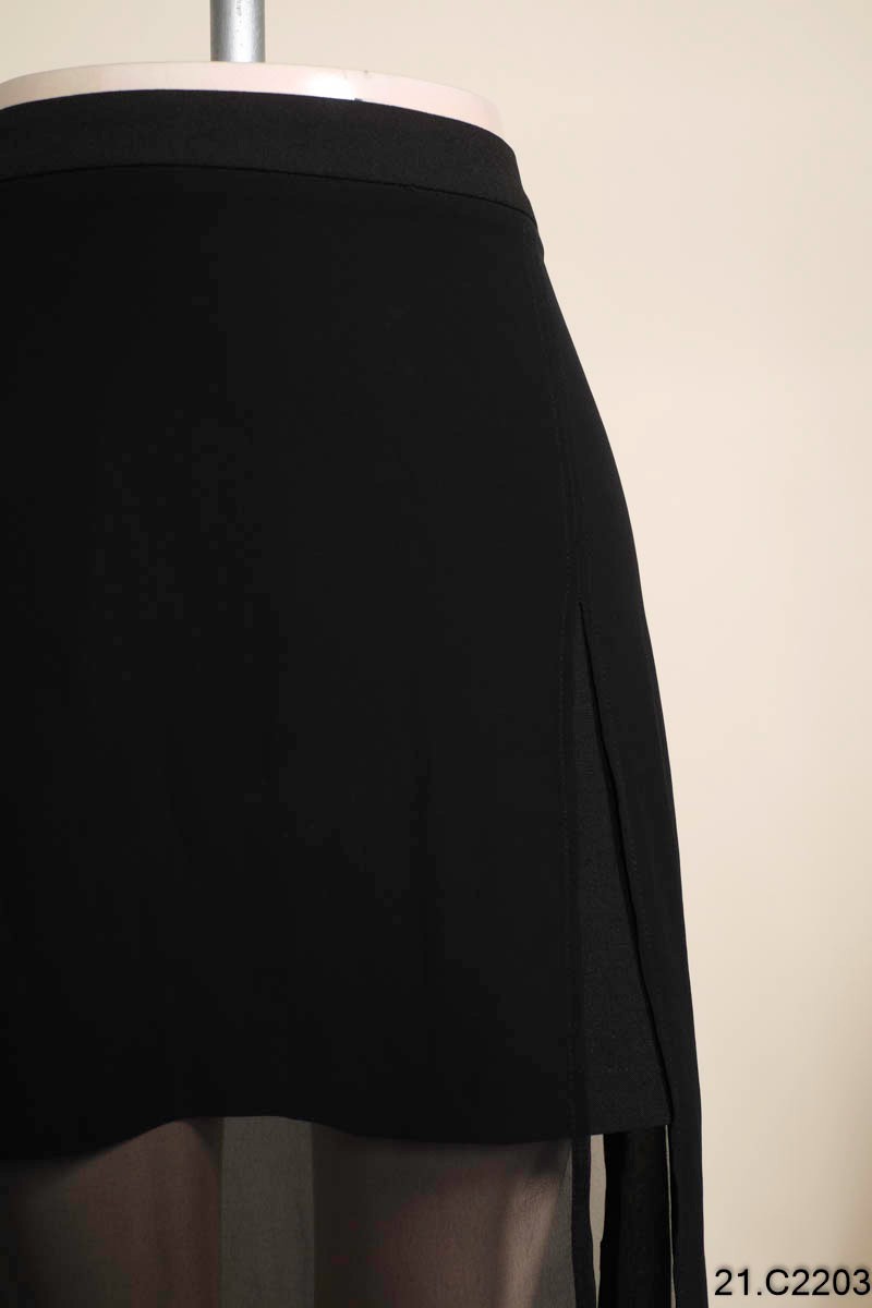 Đầm ôm body hai dây dài xẻ tà màu đen & trắng HDT287 Hỉn Hỉn Store