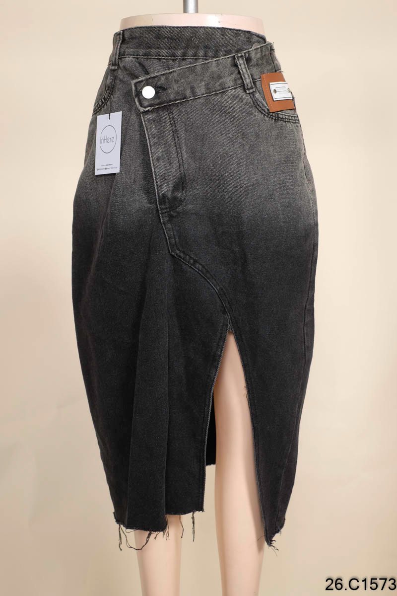 Chân Váy Jeans Dáng Dài, Cài Khuy, Co Dãn 3175 | Jeans Style