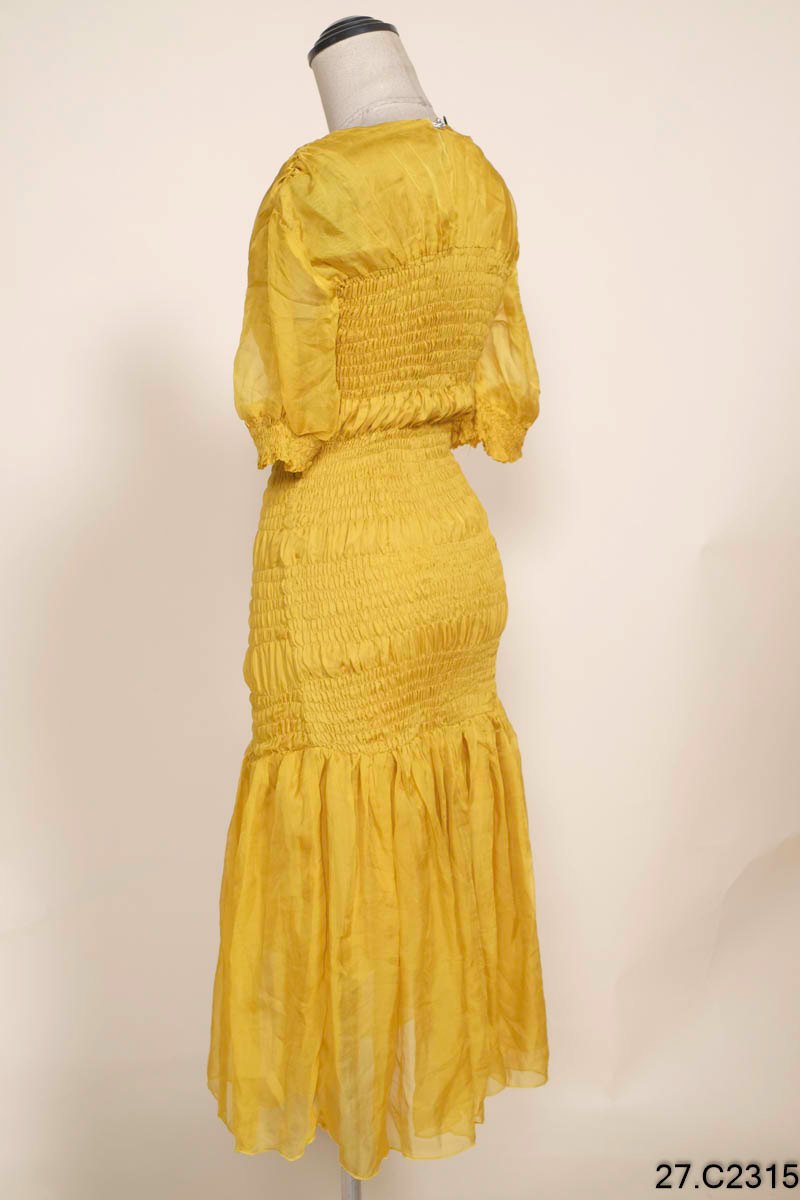 Váy xếp ly ELMI thời trang cao cấp màu vàng EV49 elmi