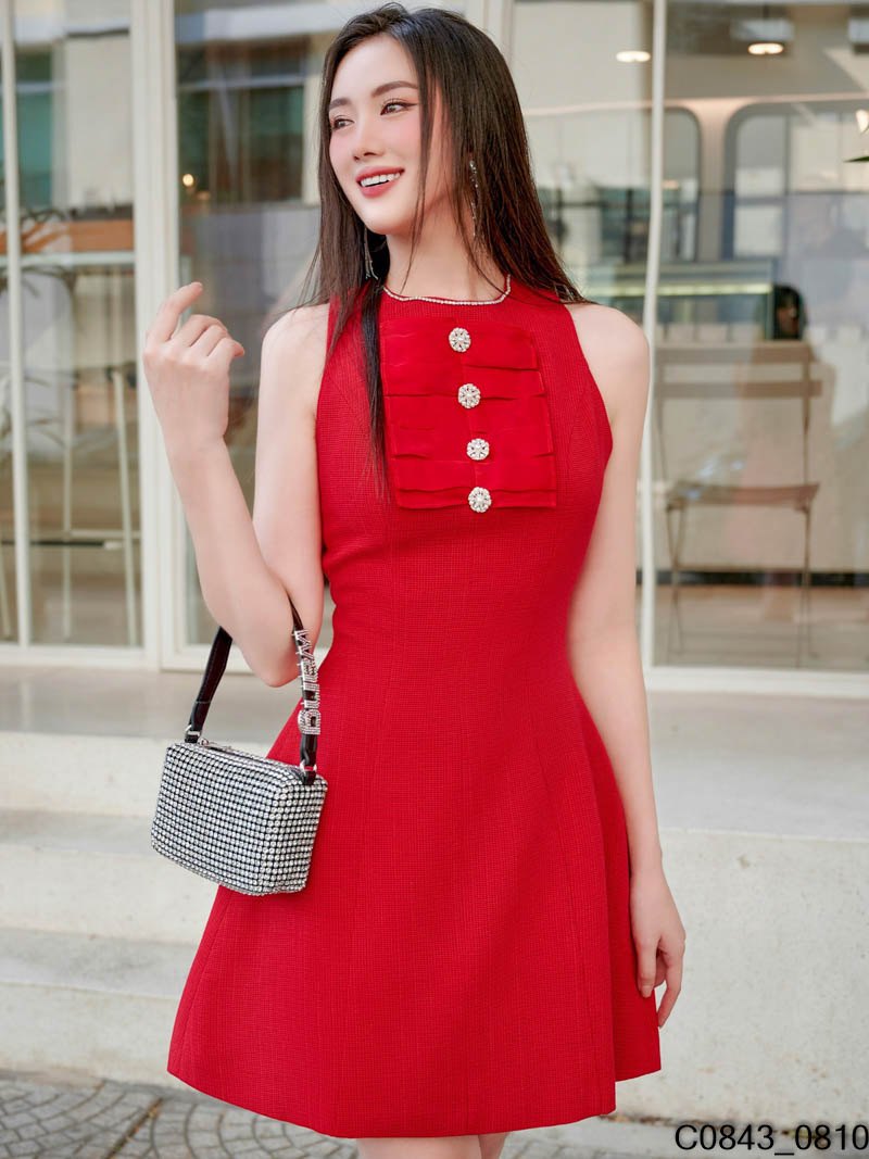 Set dạ tweed áo khoác đỏ đô kèm chân váy dạ (order) | Lazada.vn
