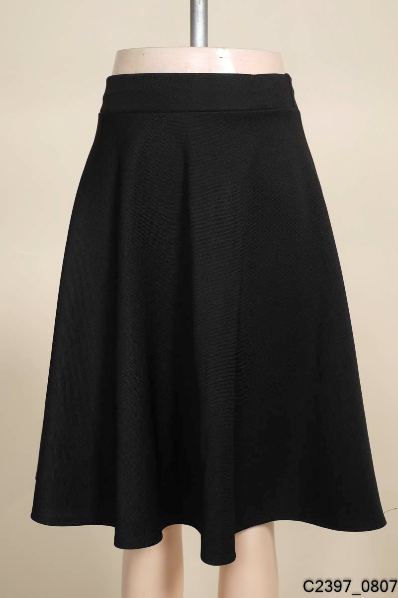 Chân váy cạp cao màu đen | Thời trang chabelita