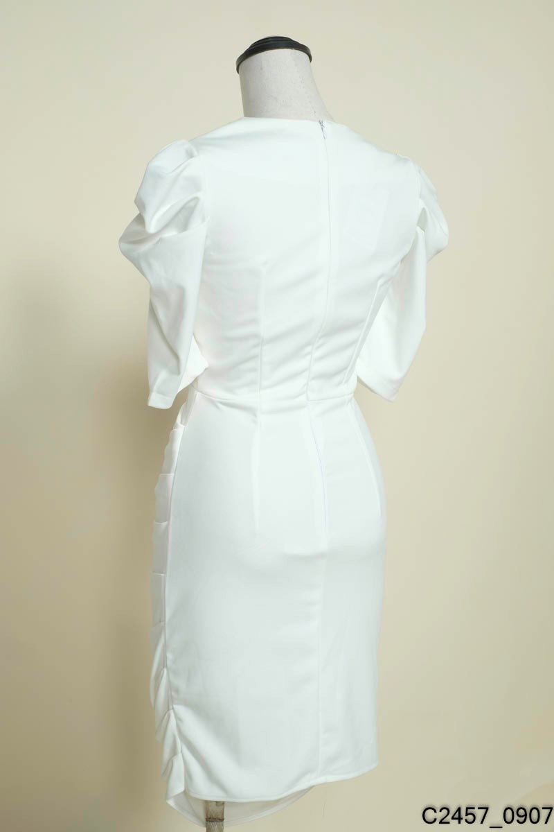 Đầm váy nữ dự tiệc trắng cổ vuông tay xòe chất Lụa mịn siêu xinh đẹp QD  MT025 - Đầm, váy nữ | ThờiTrangNữ.vn