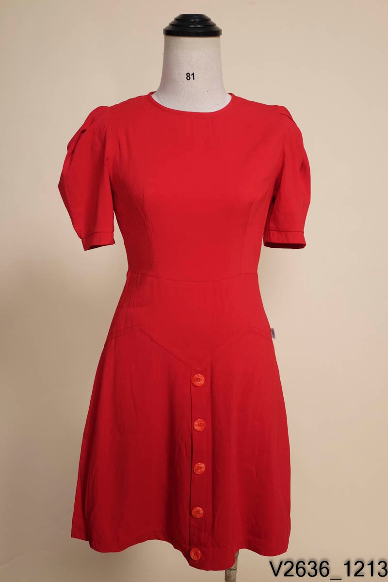 Váy Đỏ Viền Ren Cổ Nơ Kiểu Dáng Vintage | Shopee Việt Nam