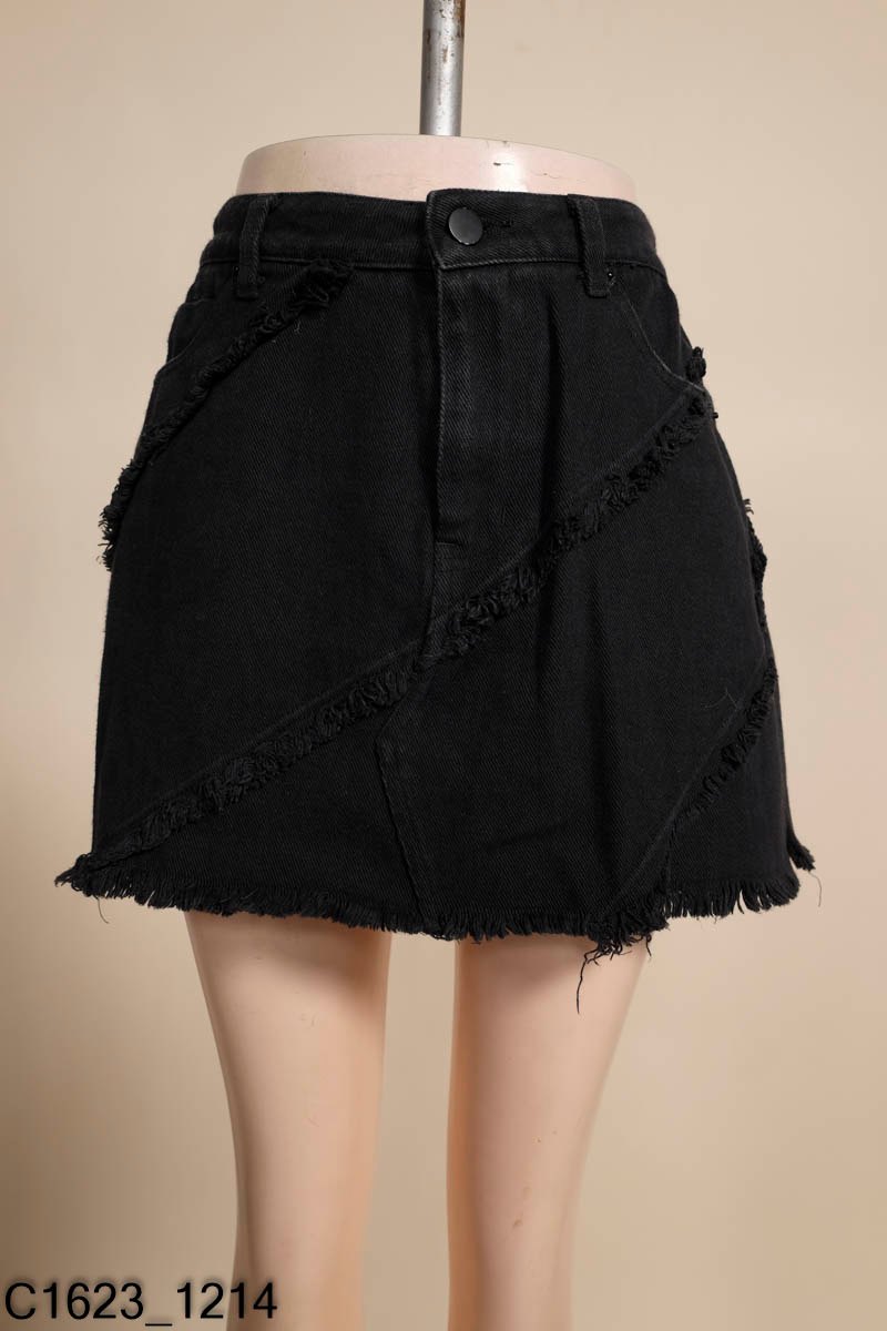 Order theo yêu cầu] Chân váy ngắn denim xếp ly DESSUU chân váy jean chữ A  2023 (DESSUU) | Shopee Việt Nam
