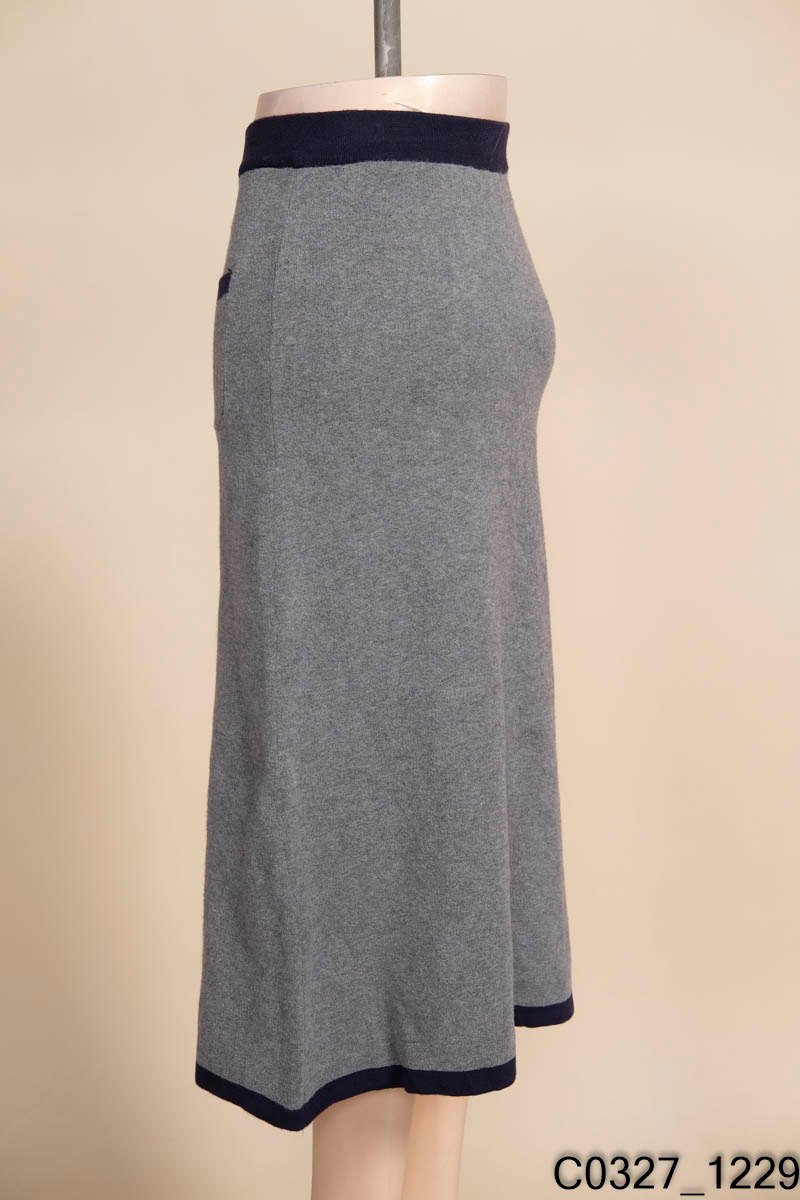 CVL02G33 - Chân váy len ghi dáng xòe dệt múi Thời trang nữ Toson