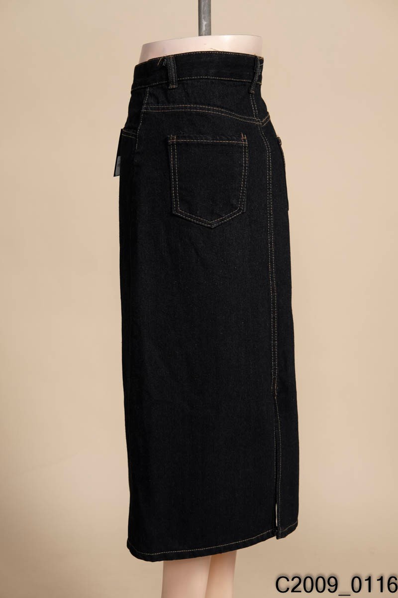 Chân váy jean dáng chữ A màu đen bạc phong cách Hàn Quốc | Lazada.vn