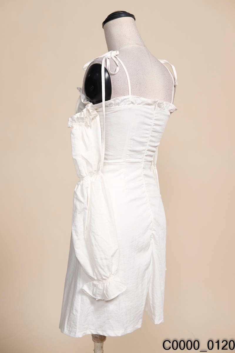 Váy hai dây có dây buộc - Màu trắng - Ladies | H&M VN