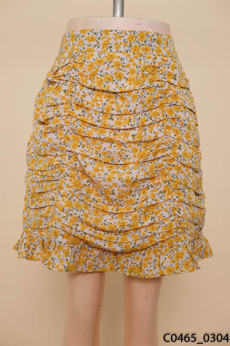 Oyisi mùa hè khí chất của phụ nữ váy hoa ngắn tay chữ V cạp cao chiết eo váy  voan mỏng in hoa - Váy eo cao 🆘 Kho Hàng Tàu |