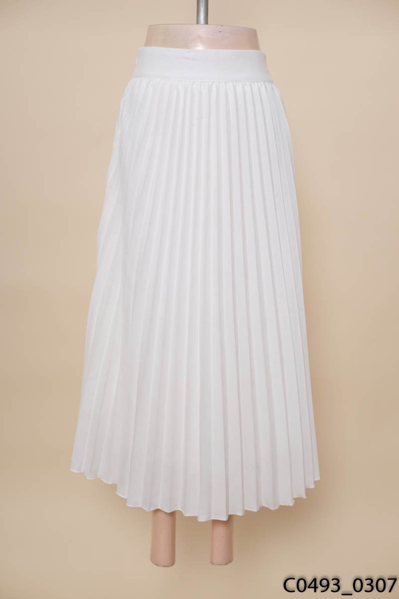 SẴN Váy S - Chân váy xếp ly ngắn màu trắng phối áo thun cổ tròn màu hồng |  Shopee Việt Nam