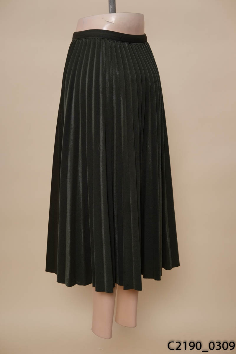 FJD3975 - Chân váy midi công sở vải thô dáng A thân váy tạo nẹp đính c –  Thời trang Pantio