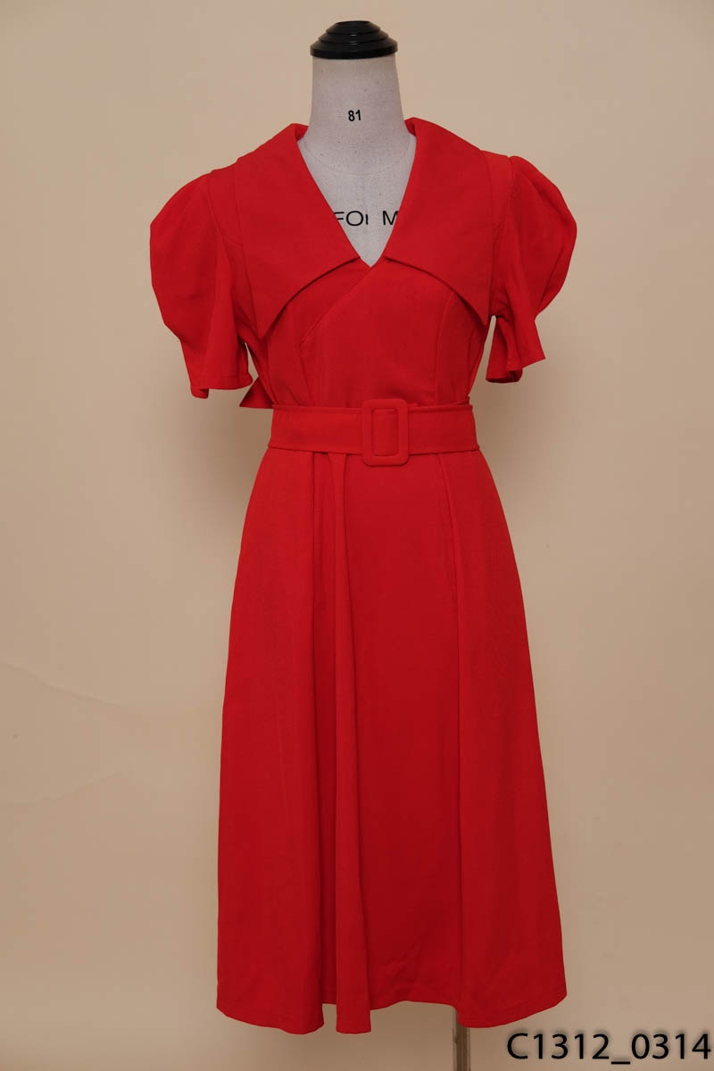 Váy vintage, chân xếp ly có 2 màu đỏ, xanh | Shopee Việt Nam