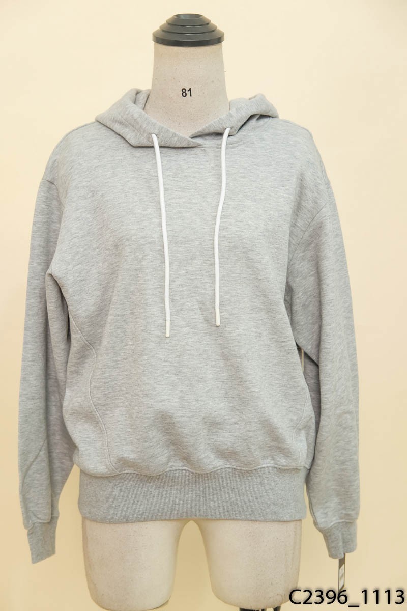 SEM/R- Áo hoodie xám trơn