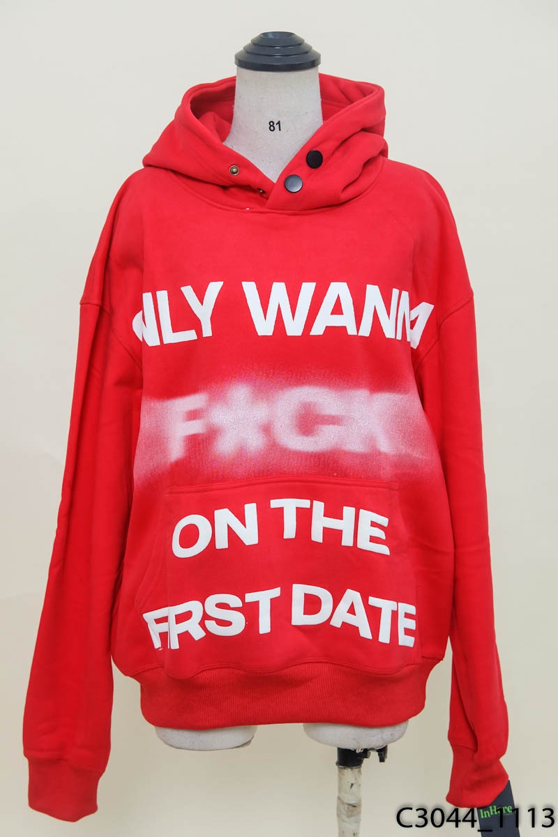 Áo hoodie đỏ chữ trắng New Tags