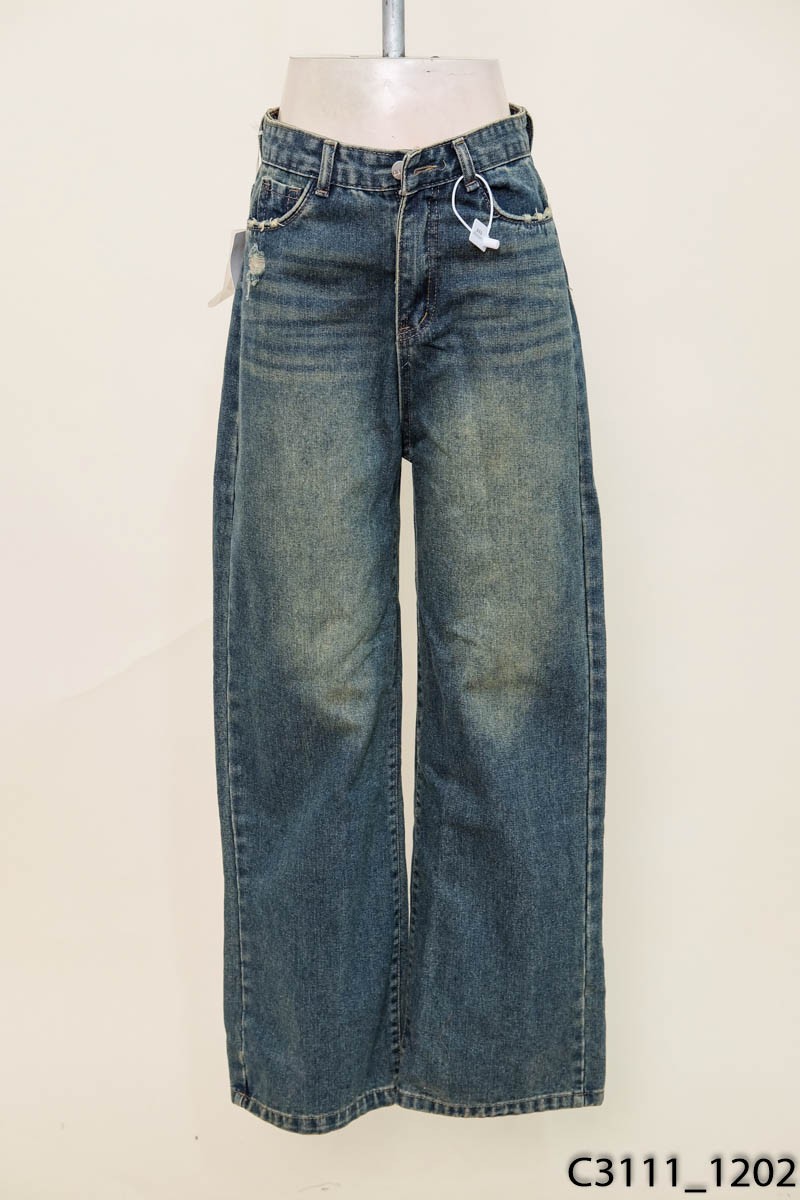 Quần jeans xanh ống rộng New Tags