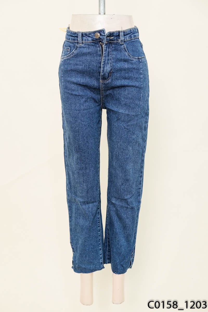 Quần jeans xanh ống tua dua New Tags