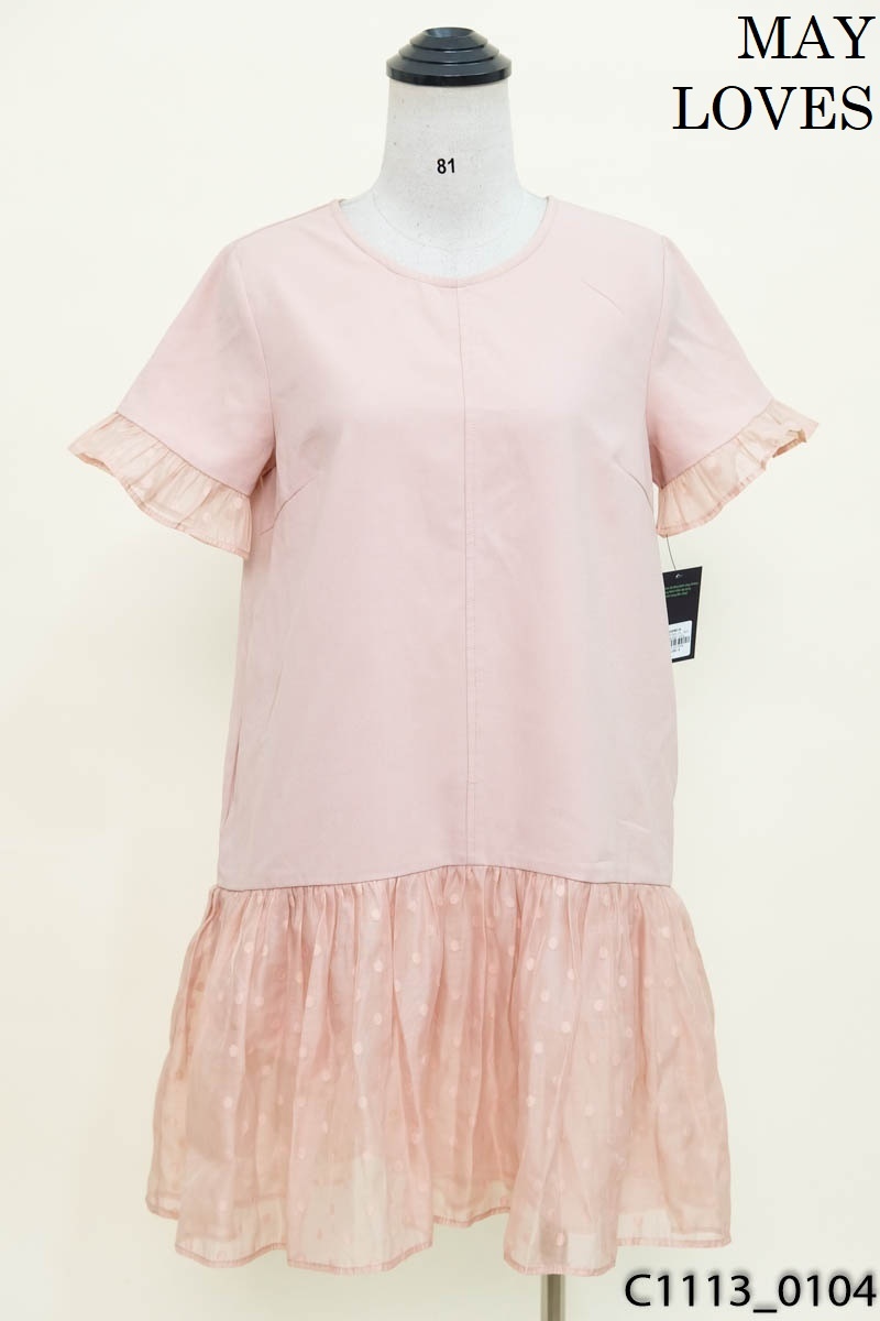 MAY LOVES-Đầm hồng chấm bi