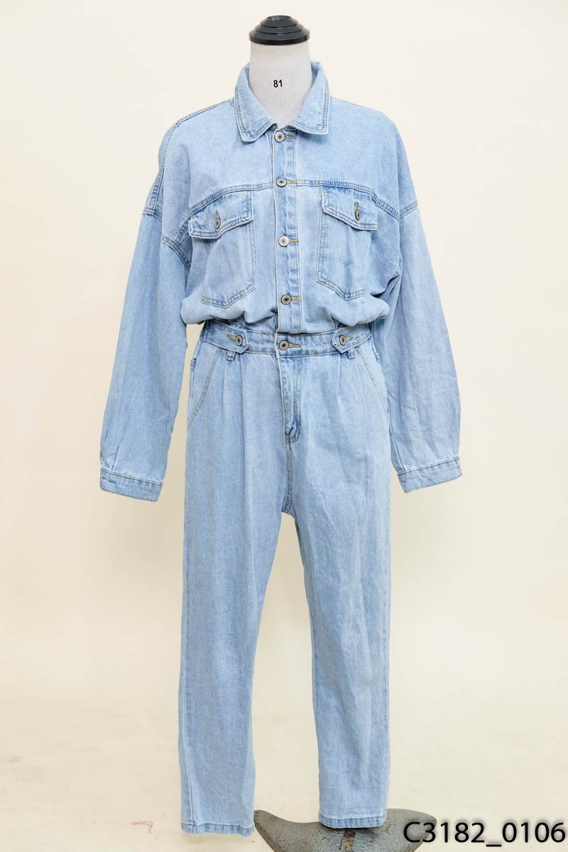 Jumpsuit jeans dài tay