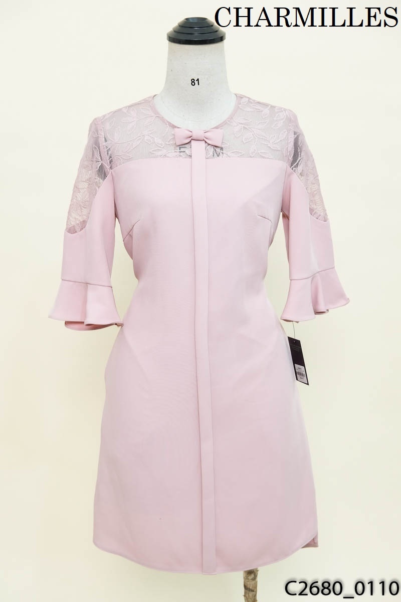 Đầm hồng phối lưới CHARMILLES New Tags