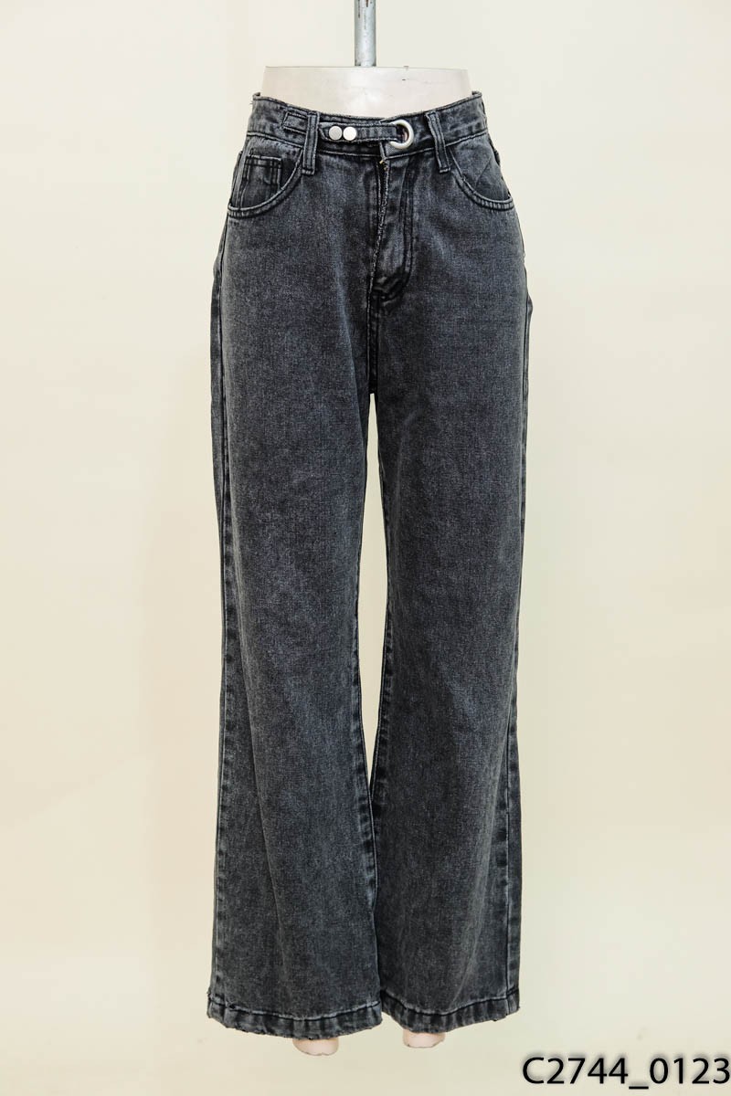 Quần jeans xám suông