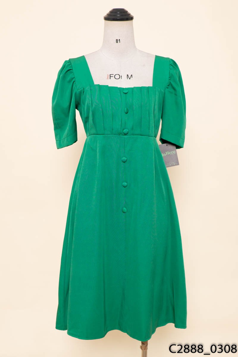 Đầm xanh lá cúc bọc New Tags