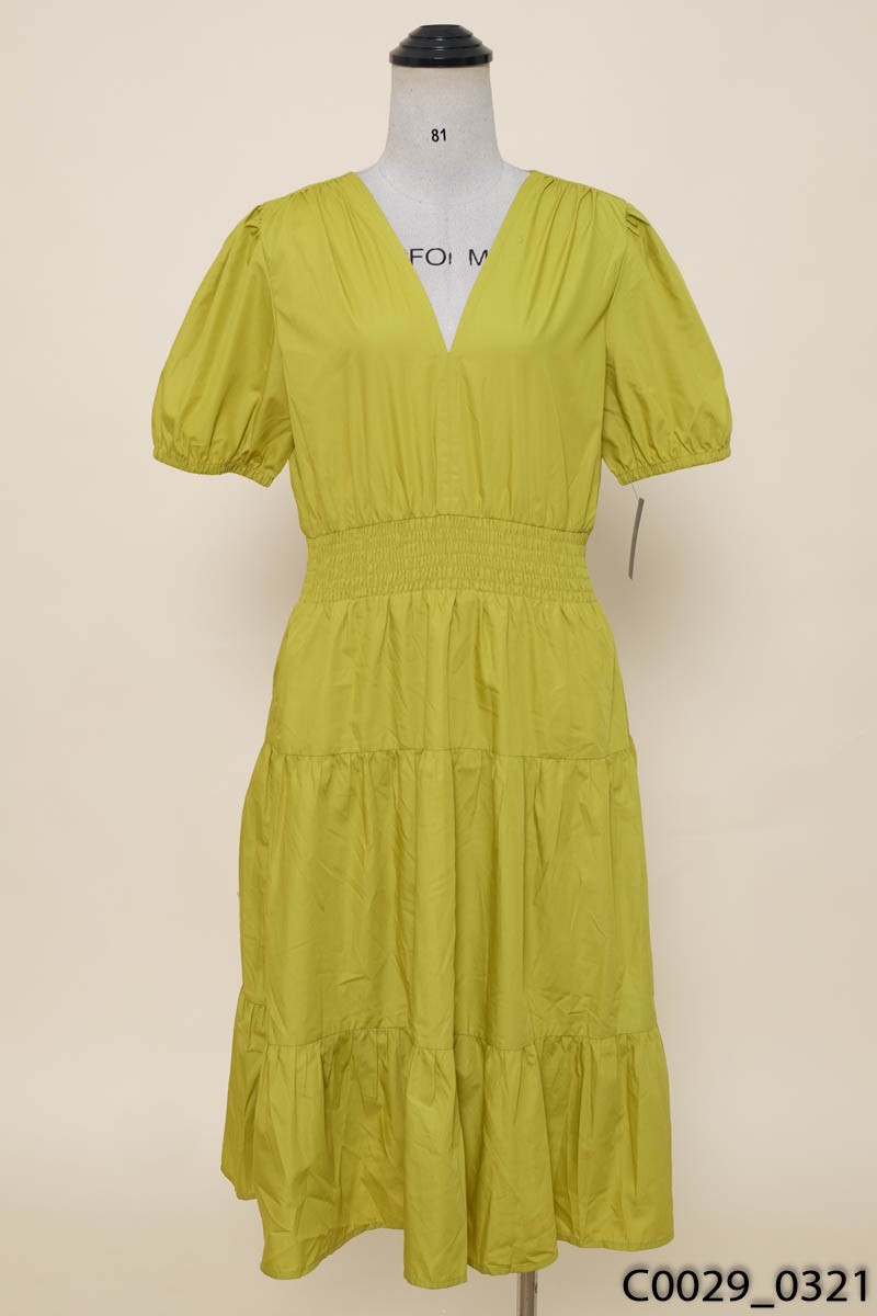 Đầm xanh bơ eo chun New Tags