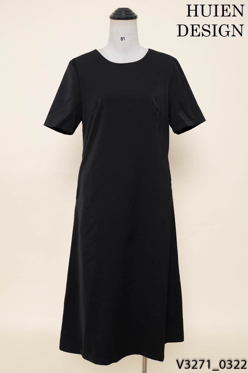 HUIEN DESIGN - Đầm suông đen cộc tay basic New Tags
