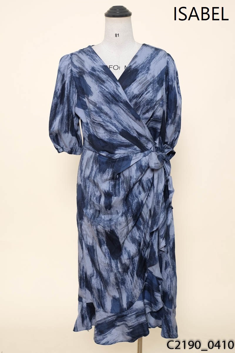 ISABEL-Đầm xanh họa tiết New Tags