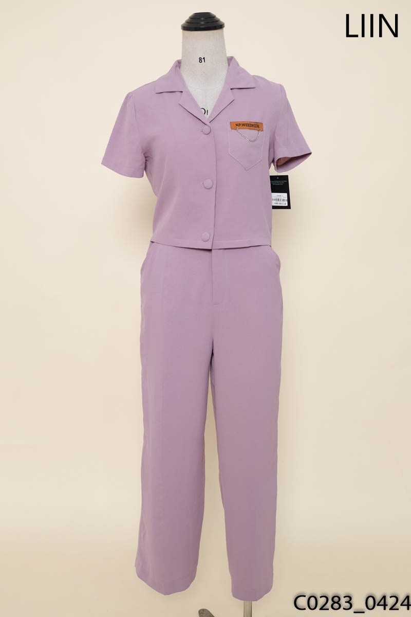 Set tím cúc bọc Liin