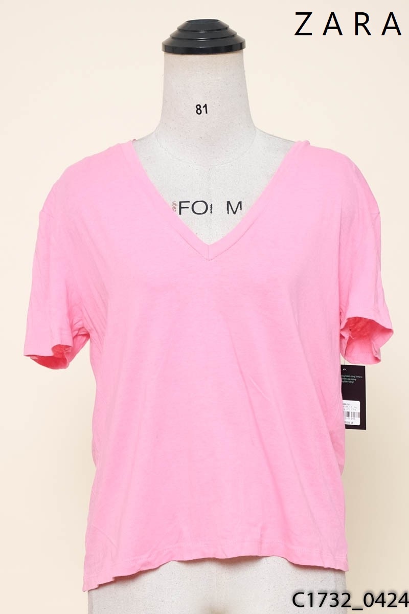 Áo thun hồng cổ V Zara