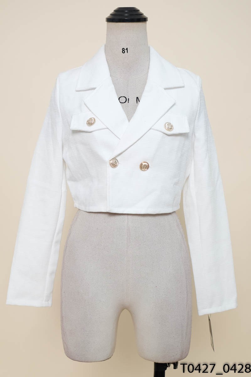 Áo khoác vest trắng croptop
